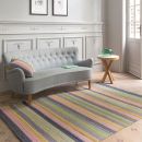 Tapis moderne bleu Flatweave Ligne Pure laine