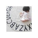 Tapis Lavable Rond ABC Vintage Noir Et Blanc -Naturel