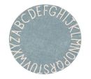 Tapis Lavable Rond ABC Vintage Bleu-Naturel