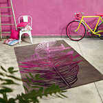 Tapis moderne Esprit Home FEATHER taupe et rose