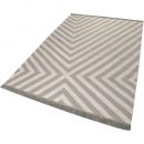 Tapis EDGY CORNERS Taupe et Blanc - Carpets & CO