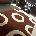 Tapis en laine marron et beige Carving POLO