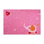 Tapis enfant rose HAPPY ZOO ELEPHANT SIGIKID
