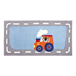 Tapis enfant HAPPY STREET TRAFFIC gris et bleu SIGIKID