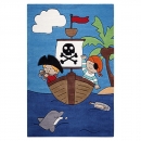 Tapis enfant Smart Kids Pirate Kids bleu tufté main