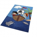 Tapis enfant Smart Kids Pirate Kids bleu tufté main