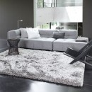 Tapis gris shaggy Adore Ligne Pure tissé main