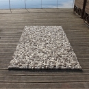 Tapis Carving en laine gris fait main STONES