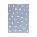 Tapis Lavable Polka Dots Bleu et Blanc
