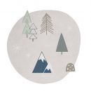 Tapis enfant FORET gris Lilipinso