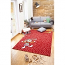 Tapis enfant RAINBOW RABBIT rouge Sigikid