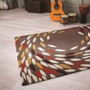 Tapis moderne rouge et ocre Swirl Flair Rugs