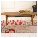 Tapis tufté main rouge Fossil Leaf Flair Rugs
