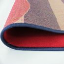 Tapis moderne bleu et rouge Heart Stripe Flair Rugs