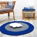 Tapis enfant boules de laine NEOMIX bleu Lilipinso