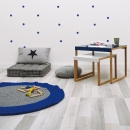 Tapis enfant boules de laine NEOMIX bleu Lilipinso