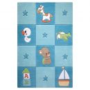 Tapis enfant bleu Newborn Smart Kids tufté main