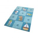 Tapis enfant bleu Newborn Smart Kids tufté main