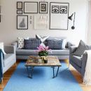 Tapis moderne Flip bleu foncé Sofie Sjöström
