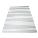 Tapis de couloir ARE rayé blanc et beige SOFIE SJOSTROM DESIGN blanc et beige