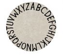 Tapis Lavable Rond ABC Vintage Noir Et Blanc -Naturel