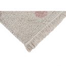 Tapis lavable Hippy Dots Naturel S - Vintage Rose