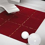 Tapis en laine rouge CHRISTOPHER Carving