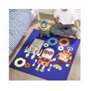 Tapis Matrix Kiddy Robots Bleu Flair Rugs