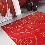 Tapis FEDORA rouge Carving