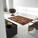 Tapis en laine marron Carving INTERSECTION