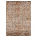 Tapis SILKY Motif Baroque Orange et Taupe - Angelo