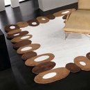 Tapis FILBERT Carving en laine marron et blanc