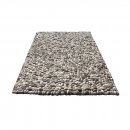 Tapis fait main STONES en laine gris Carving