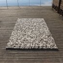 Tapis fait main STONES en laine gris Carving