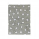 Tapis Lavable Polka Dots Gris et Blanc