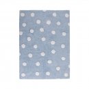 Tapis Lavable Polka Dots Bleu et Blanc