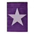 Tapis Enfant Laine STAR Violet et Gris - Lorena Canals