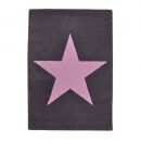 Tapis Enfant Laine STAR Anthracite et Rose - Lorena Canals