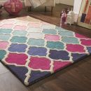 Tapis graphique bleu et rose Rosella Flair Rugs