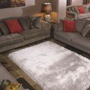 Tapis shaggy tufté main argent Pearl Flair Rugs