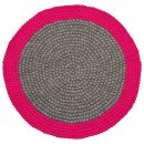 Tapis enfant boules de laine NEOMIX rose Lilipinso