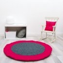 Tapis enfant boules de laine NEOMIX rose Lilipinso