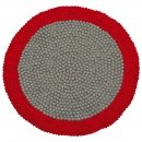 Tapis enfant boules de laine NEOMIX rouge Lilipinso