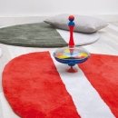 Tapis enfant coton STONE rouge Lilipinso