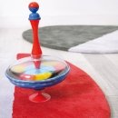 Tapis enfant coton STONE rouge Lilipinso