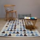 Tapis enfant tissé main en laine TRIANGLE bleu Art For Kids