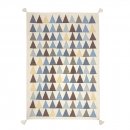 Tapis enfant tissé main en laine TRIANGLE bleu Art For Kids