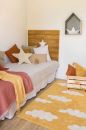 Tapis Lavable Nuages Moutarde Vintage S