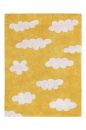 Tapis Lavable Nuages Moutarde Vintage S
