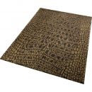 Tapis Moderne Croco Or et Marron Wecon